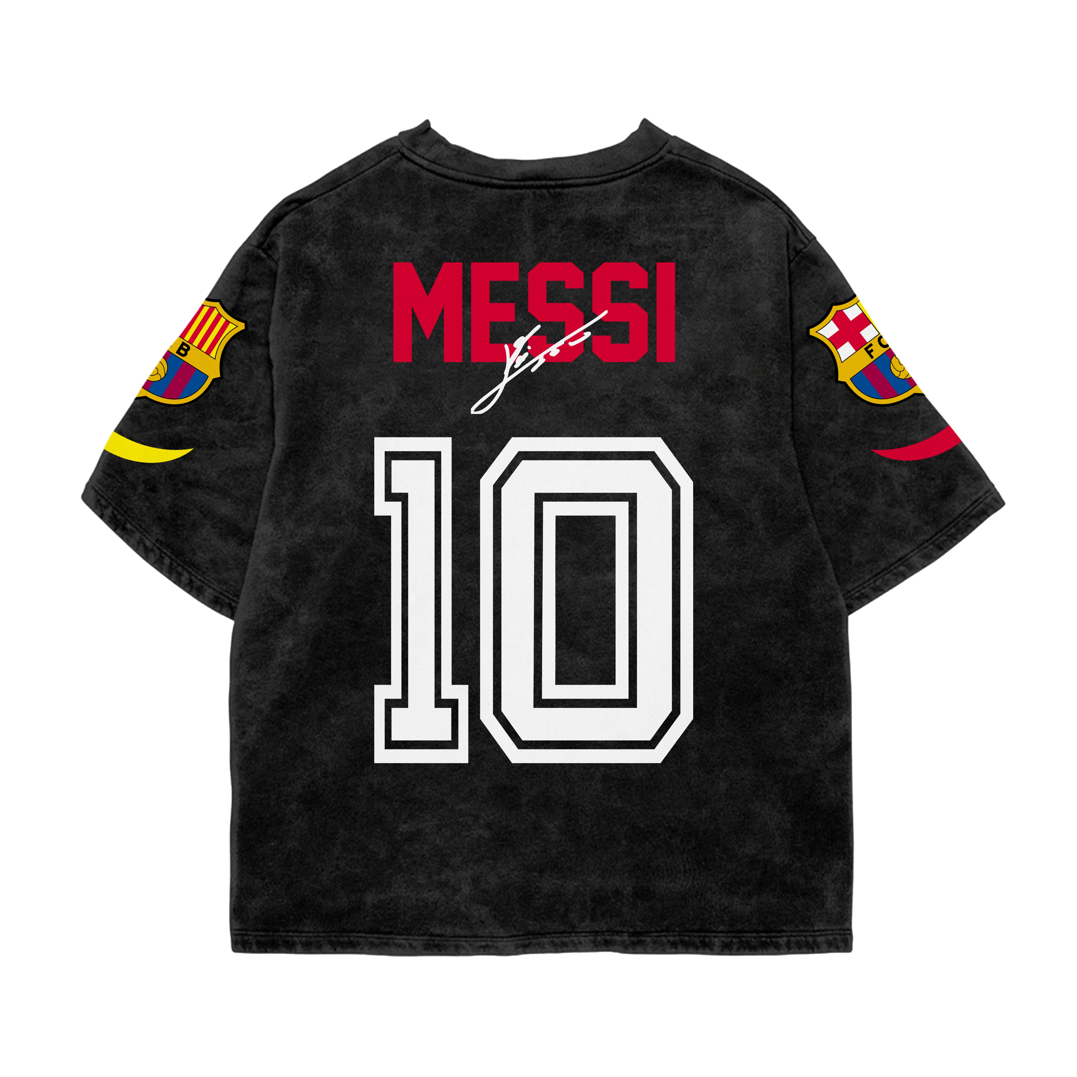 Messi Icon 10 Acid Wash Oversized Tee