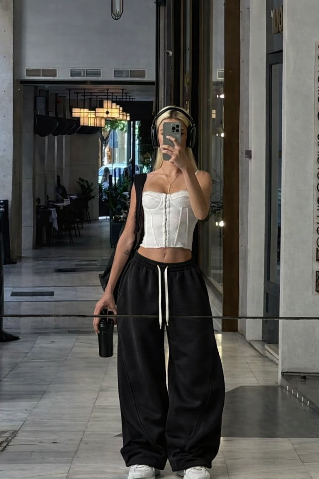 Shadow Black Oversized Sweatpants