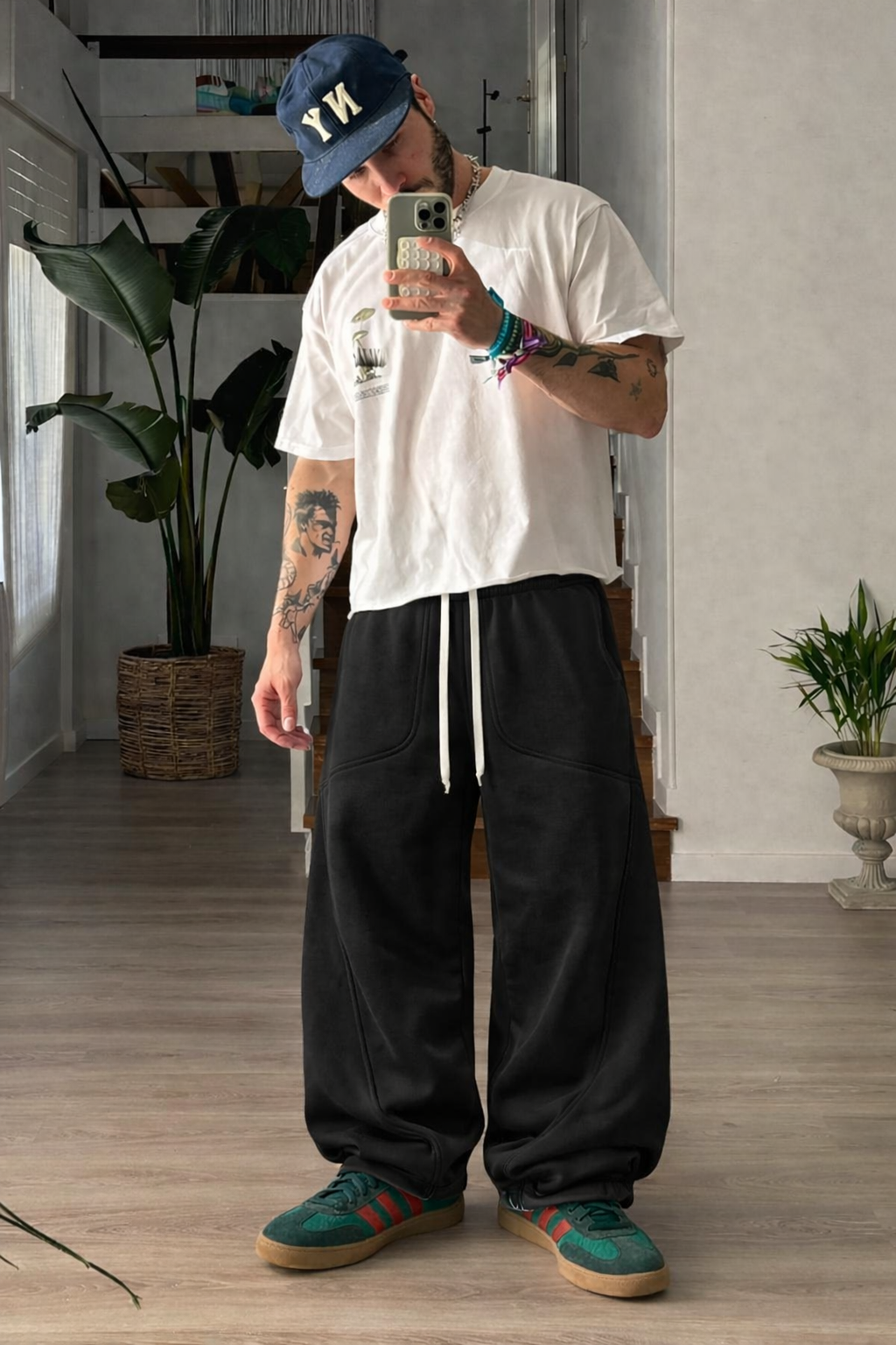 Shadow Black Oversized Sweatpants