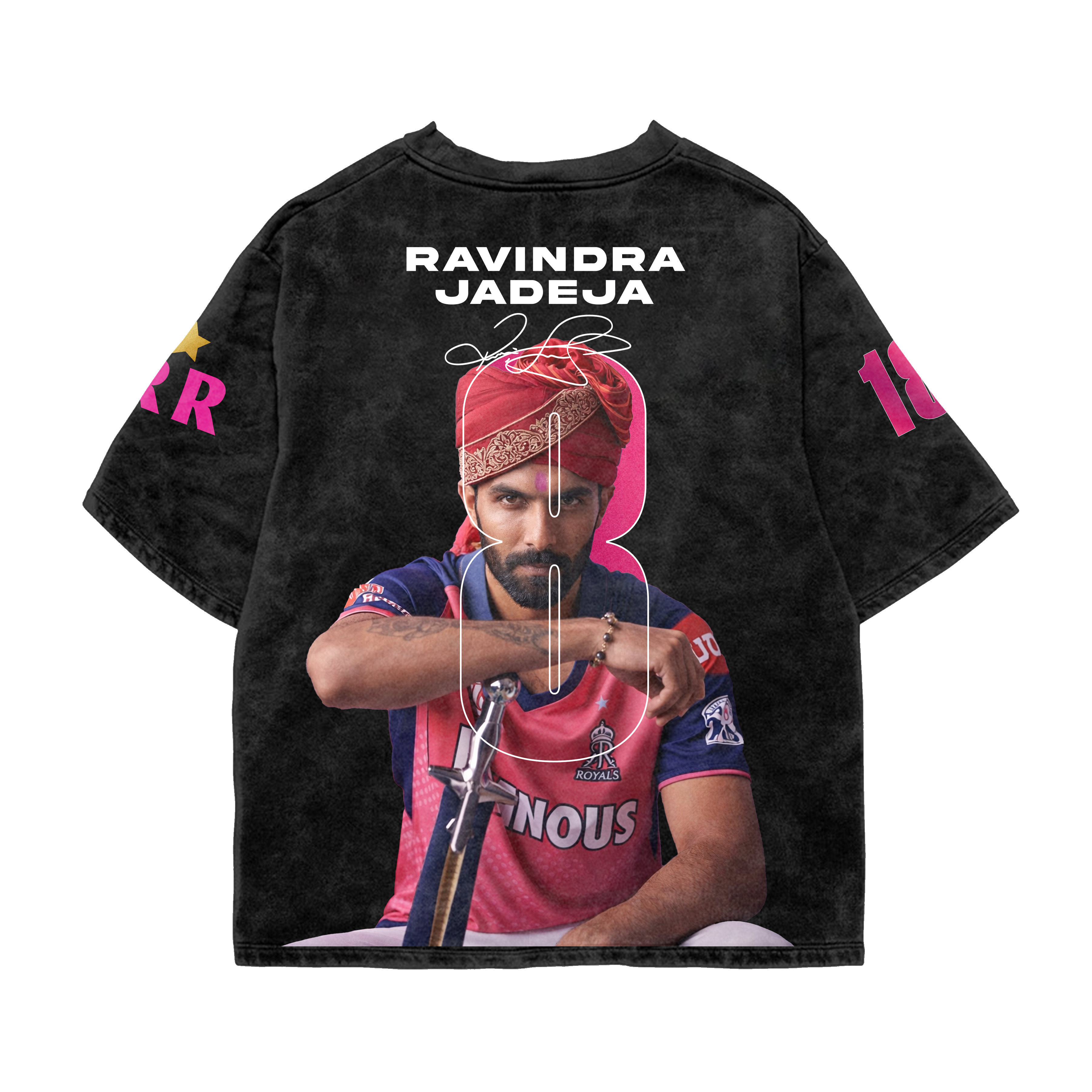 Blade Jadeja Acid-Wash Oversized Tee