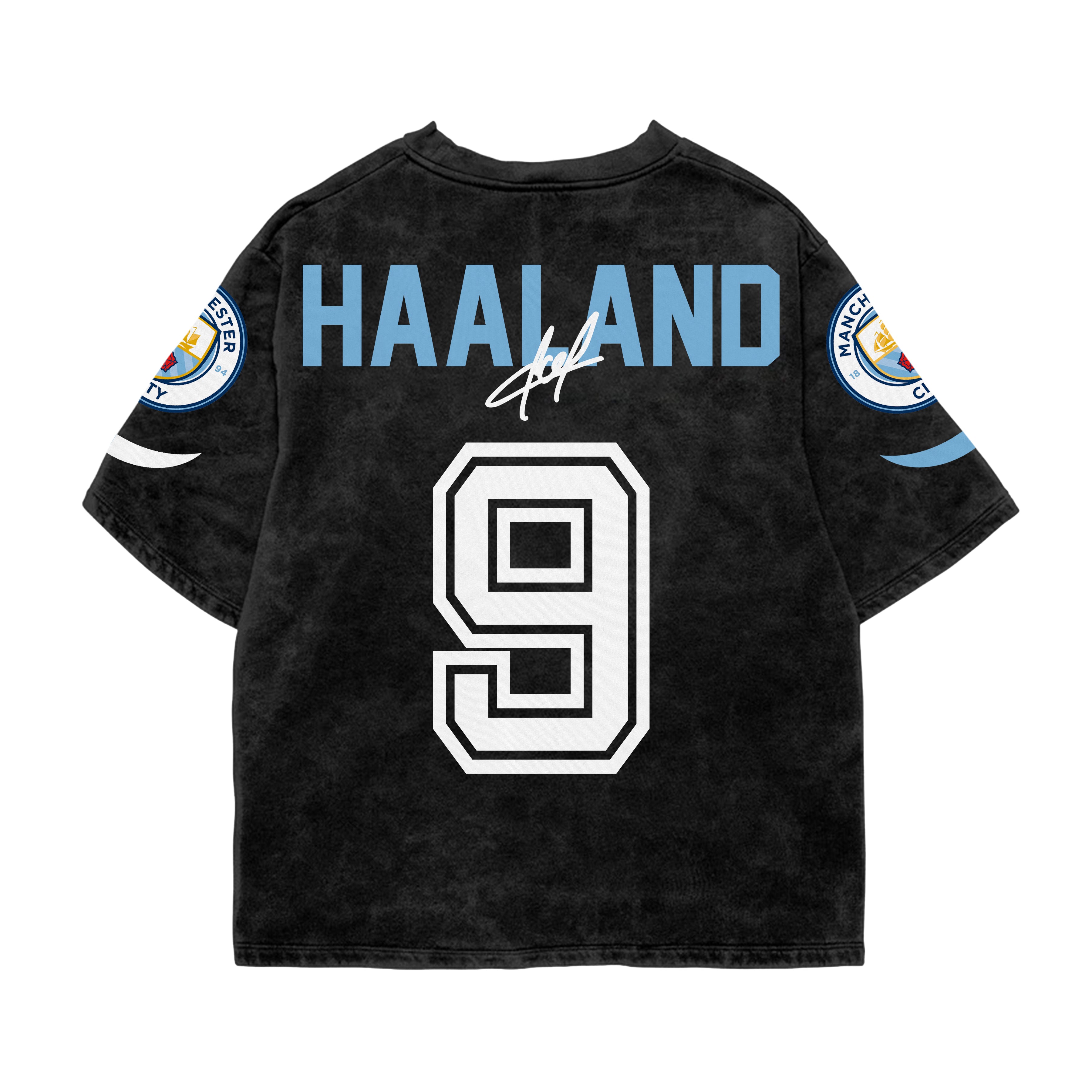 Manchester Striker 9 Acid Wash Oversized Tee