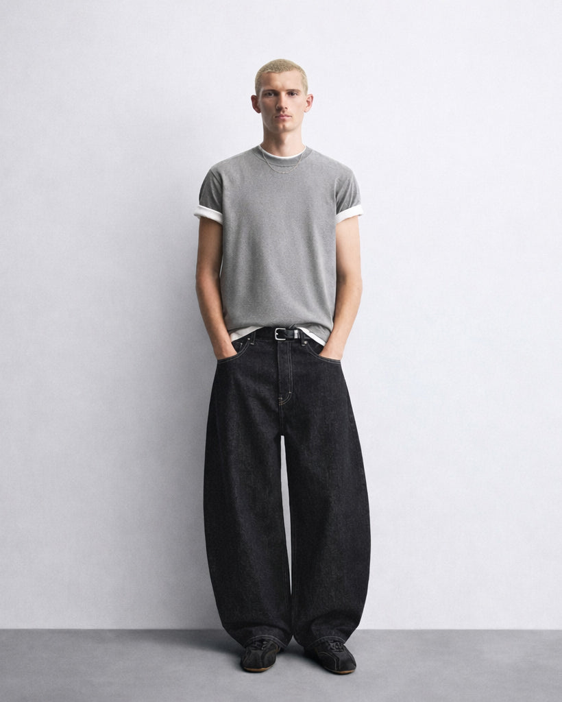 Phantom Black Barrel Fit Denim