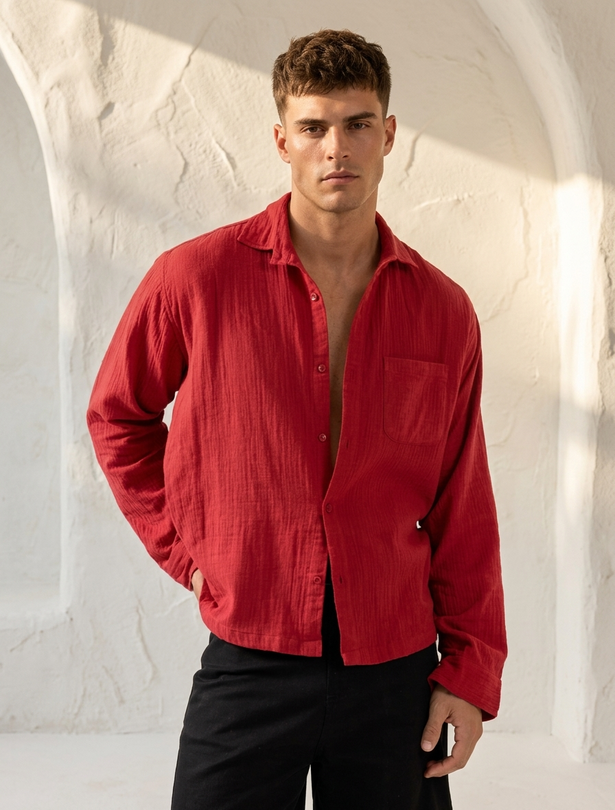 Red Gauze Shirt
