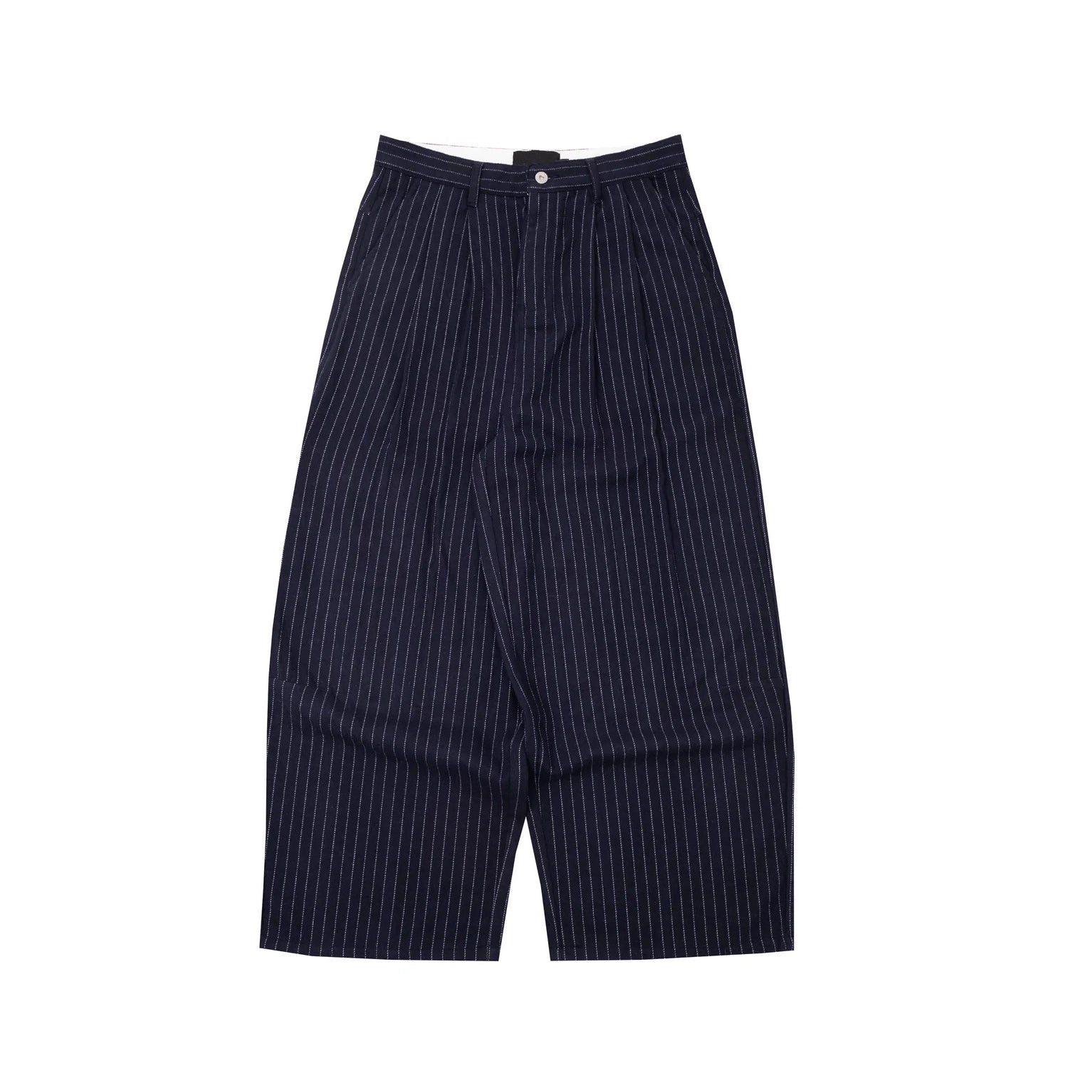Navy Pinstripe Baggy Pants