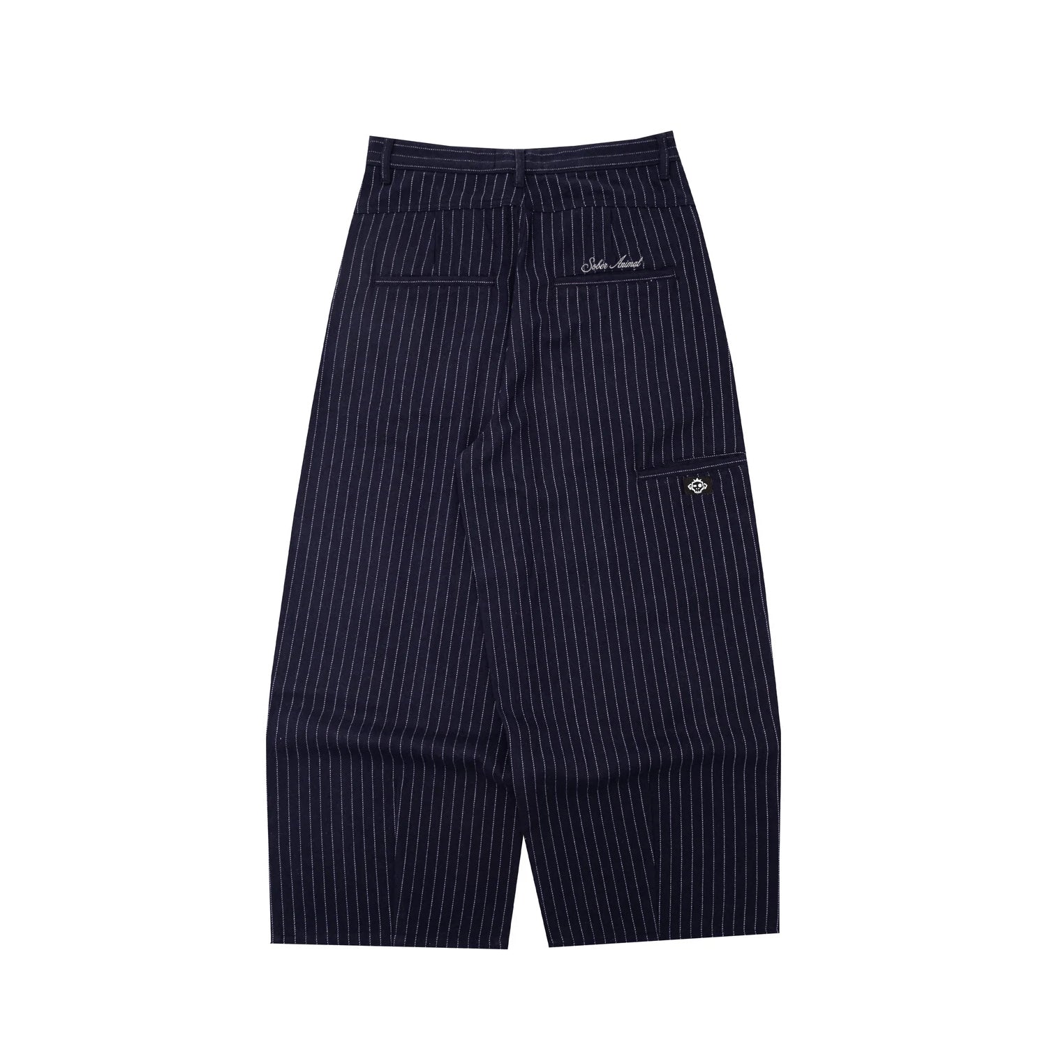 Navy Pinstripe Baggy Pants